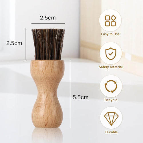 2 Packs Show Polish Applicator Horsehair Shoe Brush Set Horse Hair Applicator Brushes for Leather Shoe Care Shine Polish Tools for Boots Clean Brush for Shoes