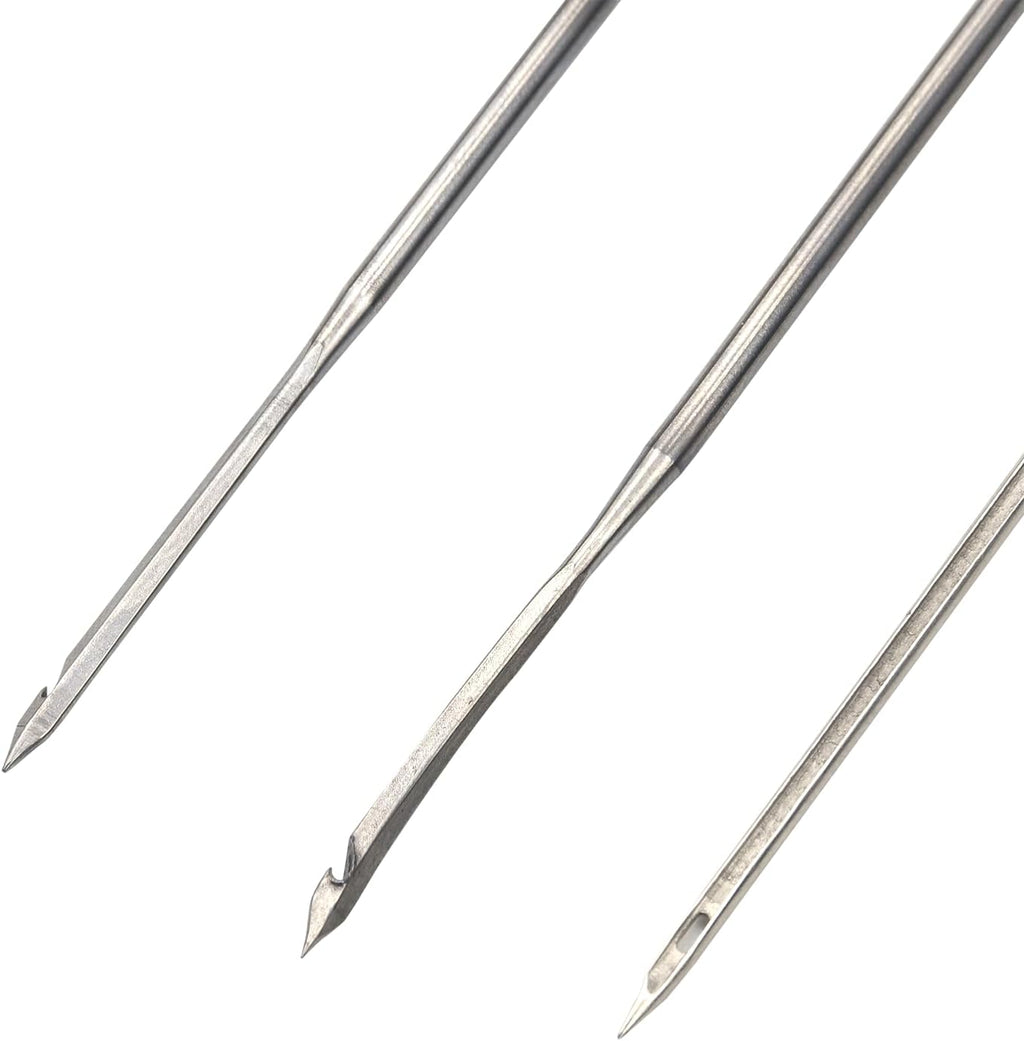 6 Pieces Leather Sewing Awl Needle Kit with Copper Handle, Leather Craft Needle Kit Shoe Repair Tool, Sewing Awl Hand Stitcher Shoe Repair Tool Kit, Craft Needles Kit Shoe Repair Tool