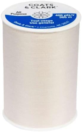 Coats & Clark Dual Duty All Purpose Sewing Thread 230A 400 Yards Each Spool 3 Pack Bundle with  Needle Threaders (Natural)