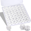 56Pcs White Thread for Sewing, Embroidery Bobbins, Prewound Bobbins Thread Size a SA156 Sewing Machine Threads Set for Embroidery and Sewing Machines DIY 50Yds/Spool