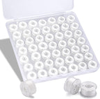 56Pcs White Thread for Sewing, Embroidery Bobbins, Prewound Bobbins Thread Size a SA156 Sewing Machine Threads Set for Embroidery and Sewing Machines DIY 50Yds/Spool