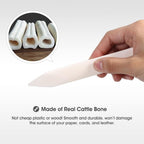 Genuine Bone Folder Tool – Scoring, Creasing, Folding & Burnishing for Paper, Card & Leather Crafts, Perfect for Origami, Scrapbooking, Bookbinding & Crafting | 100% Cattle Bone