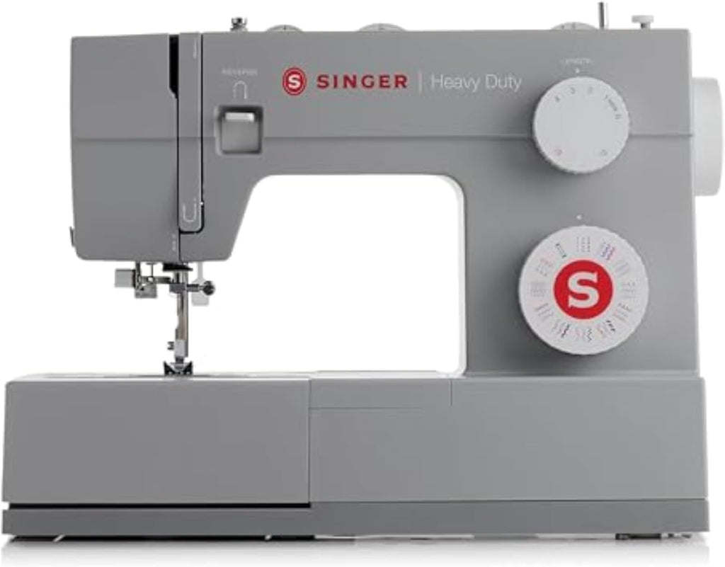 SINGER Heavy Duty 4432 (Grey) High Speed Sewing Machine +Accessory Kit | 32 Built-In Stitches Deliver 110 Stitch Applications | 50% More Power for Thick Fabrics, 1100 Stitches/Min, 1-Step Buttonhole