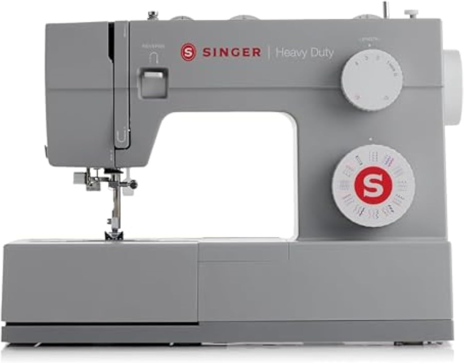 SINGER Heavy Duty 4432 (Grey) High Speed Sewing Machine +Accessory Kit | 32 Built-In Stitches Deliver 110 Stitch Applications | 50% More Power for Thick Fabrics, 1100 Stitches/Min, 1-Step Buttonhole