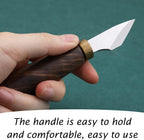 Leather Cutting Knife, Bevel Head Leather Skiving Knife with Smooth Rosewood Handle, Leatherworking Tools Beveler for DIY Leathercraft Forging Cutting