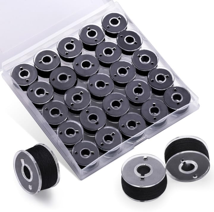 56Pcs White Thread for Sewing, Embroidery Bobbins, Prewound Bobbins Thread Size a SA156 Sewing Machine Threads Set for Embroidery and Sewing Machines DIY 50Yds/Spool