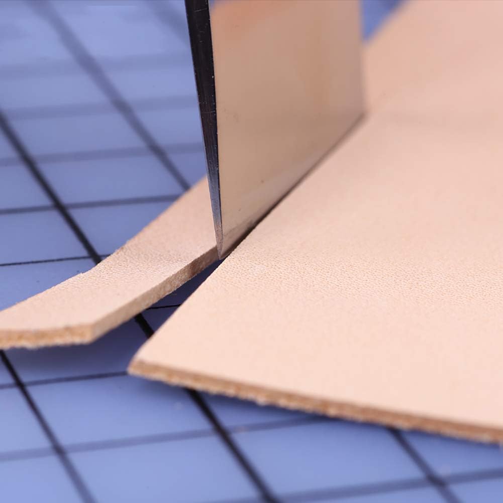 Leathercraft Knife - Leather Skiving Knife, Leather Working Tools with Wooden Handle Easy Trimming & Edge Skiving Leathercraft Craft Tool for Diy(Natural Color)