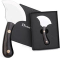 Leather Bevel Head Cutting Knife Black Wooden Handle, Craft Skiving Knife, Leather Working Tools for DIY Leathercraft Forging Cutting