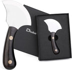 Leather Bevel Head Cutting Knife Black Wooden Handle, Craft Skiving Knife, Leather Working Tools for DIY Leathercraft Forging Cutting