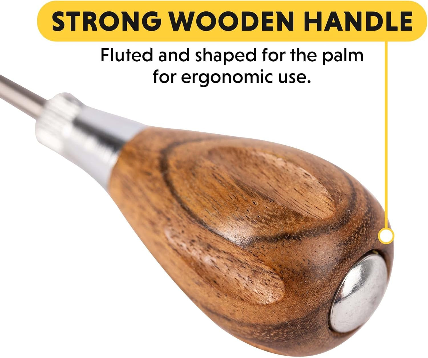 Scratch Awl Tool with Hardwood Handle - Scribe, Layout Work, & Piercing Wood - Alloy Steel Blade
