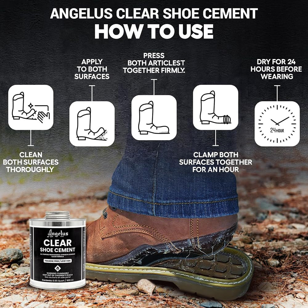 Shoe Glue 32Oz - Industrial Strength Clear Sole Adhesive for Sneakers, Boots, & More, 1 Quart