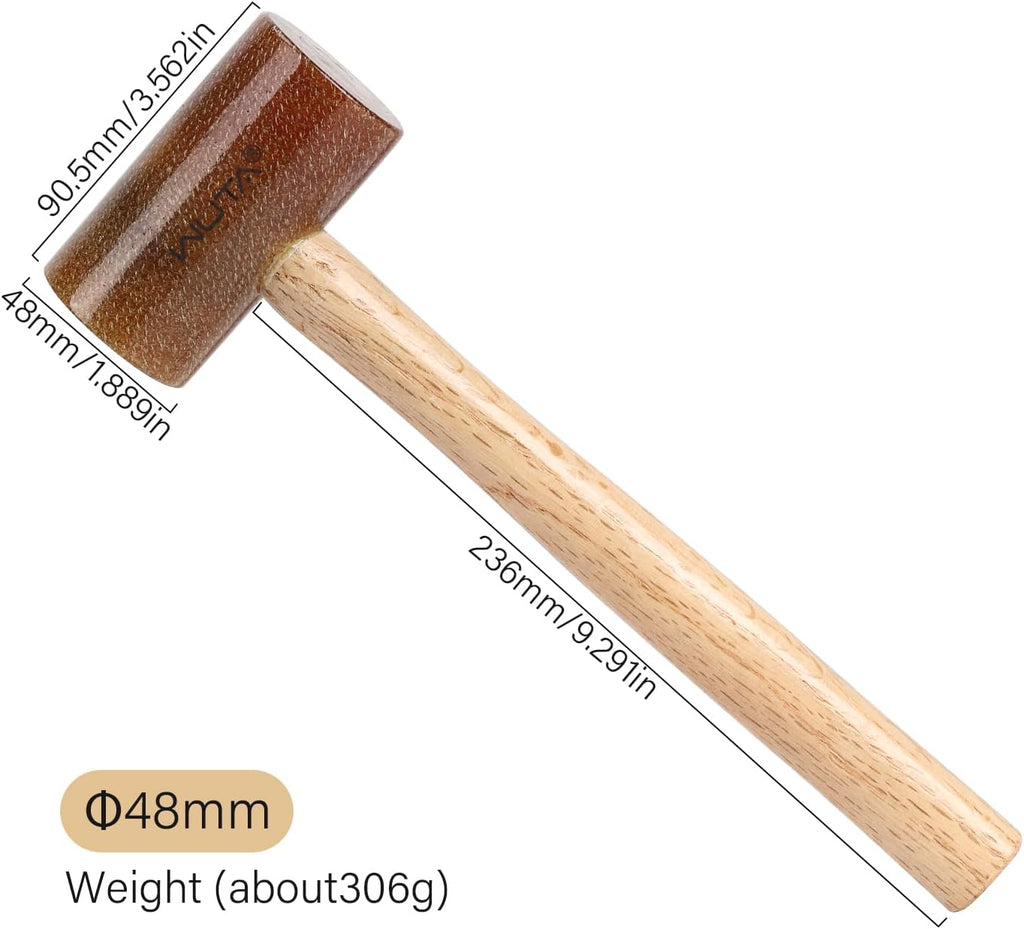 Rawhide Mallet Cobbler Hammer Leather Hammer Rawhide-Head for Stamping Jewelry Leather Worker Craft Tool 48Mm