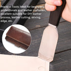 Leather Knife, Craft Cutting Knife round Skiver, Leather Skiving Tools Leatherworking Tool DIY Craft High-Carbon Steel Blade Sandalwood Handle