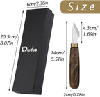 Leather Cutting Knife, Bevel Head Leather Skiving Knife with Smooth Rosewood Handle, Leatherworking Tools Beveler for DIY Leathercraft Forging Cutting