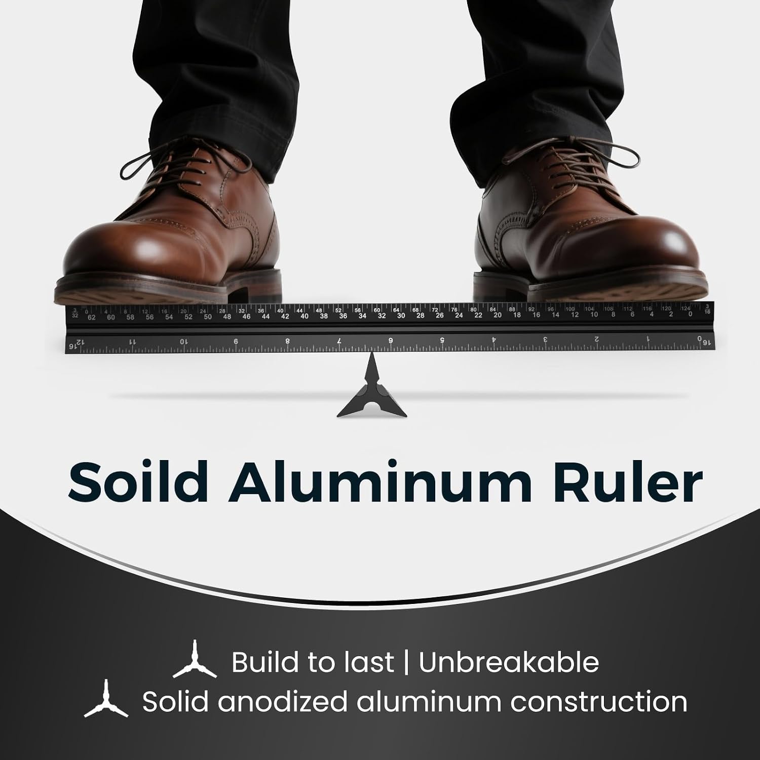 Architectural Scale Ruler: 12" Imperial Aluminum Alloy Metal Architecture Measuring Tools, Engineering Drafting Construction Drawing Blueprints Triangular Architect Scaling Rulers 12 Inches