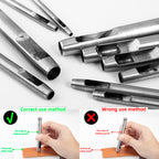 7Pcs Hollow Punch Leather Hole Cutter 0.5Mm-5Mm round Punch Tool Set,Leathercraft Working Kit for Watch Band, Fabric, Plastics, Gasket Belt