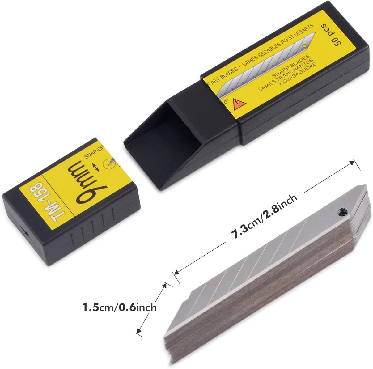 30 Degree Snap off Universal Art Knife Replacement Blades, High Hardness Carbon Steel Material, Auto Vinyl Wrap Office Cutter Craft Knife Sharp Blades, Pack of 100