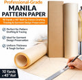 Manila Pattern Paper Roll 45 in X 10 Yd, 125 Wt Medium Weight, Professional Drafting and Tracing Paper for Sewing Templates, Garment Design, Tailoring, Costumes