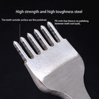 Leather Hole Punch Tool Pricking Iron Hole Puncher 3Mm 1/2/4/6 Prong Tooth Lacing Diamond Stitching Chisel Set for DIY Leather Craft Kits (Silver)