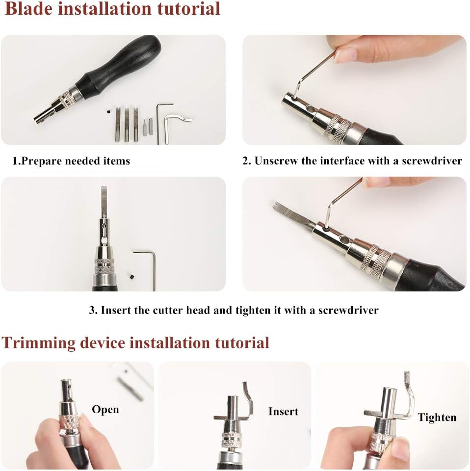 Leather Groover Tool(Black), 7 in 1 Pro Adjustable Stitching Groover and Creasing Edge Beveler, Leathercraft Kits, Leather Carving Cutting Edge Tools for Leathercraft Work