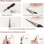 Leather Groover Tool(Black), 7 in 1 Pro Adjustable Stitching Groover and Creasing Edge Beveler, Leathercraft Kits, Leather Carving Cutting Edge Tools for Leathercraft Work