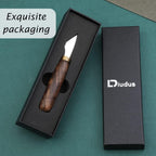 Leather Cutting Knife, Bevel Head Leather Skiving Knife with Smooth Rosewood Handle, Leatherworking Tools Beveler for DIY Leathercraft Forging Cutting