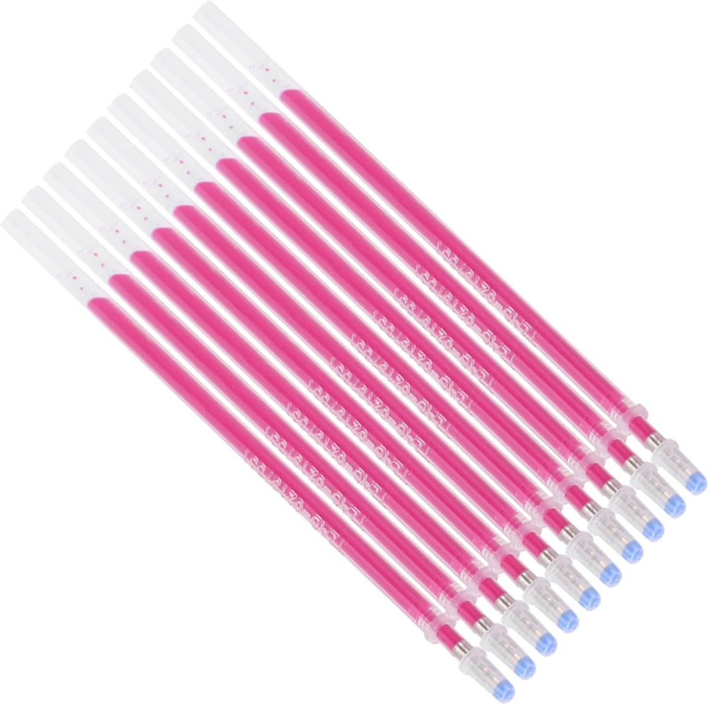 100Pcs Red High Temperature Disappearing Pen Heat Erasable Fabric Refills Patchwork Marking Pens Ink Marker for Embroidery Handicarft Needlework Tailors Sewing Quilting