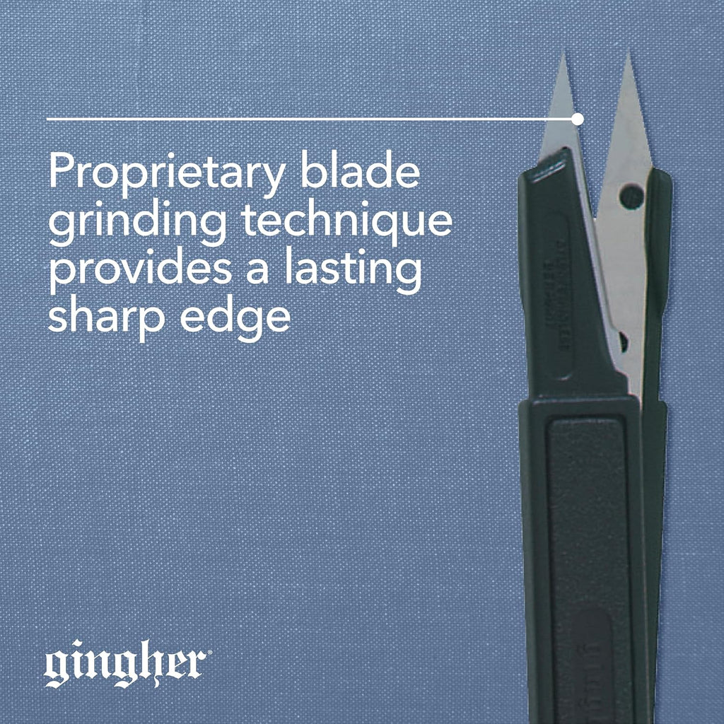 Featherweight Thread Clippers - 4" Stainless Steel Snips - Sharp Thread Puller with Protective Cap for Crafts - Black