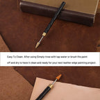 Leather Edge Dye Pen, Wood Handle Stainless Steel Top Edge Dye Roller Oil Pen Belt Finisher Leather DIY Craft
