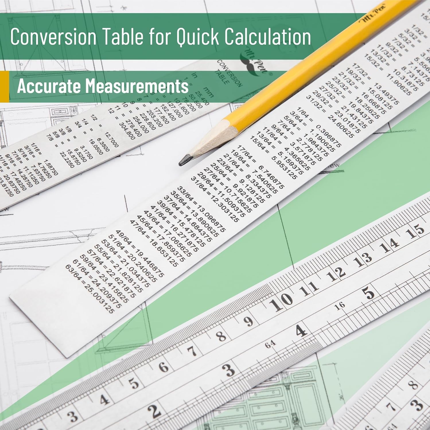 - Metal Straight Edge Ruler, 3 Pcs, 6", 12", 16" | Stainless Steel Ruler Set, Imperial & Metric Measurements for Drawing, Home, Office, Engineering