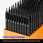 Leather Punches round Hole Puncher Plating Titanium Hollow Punching Tool Working for Watch Band, Fabric, Plastic 1+1.5+2+3+4+5Mm (6Pcs)