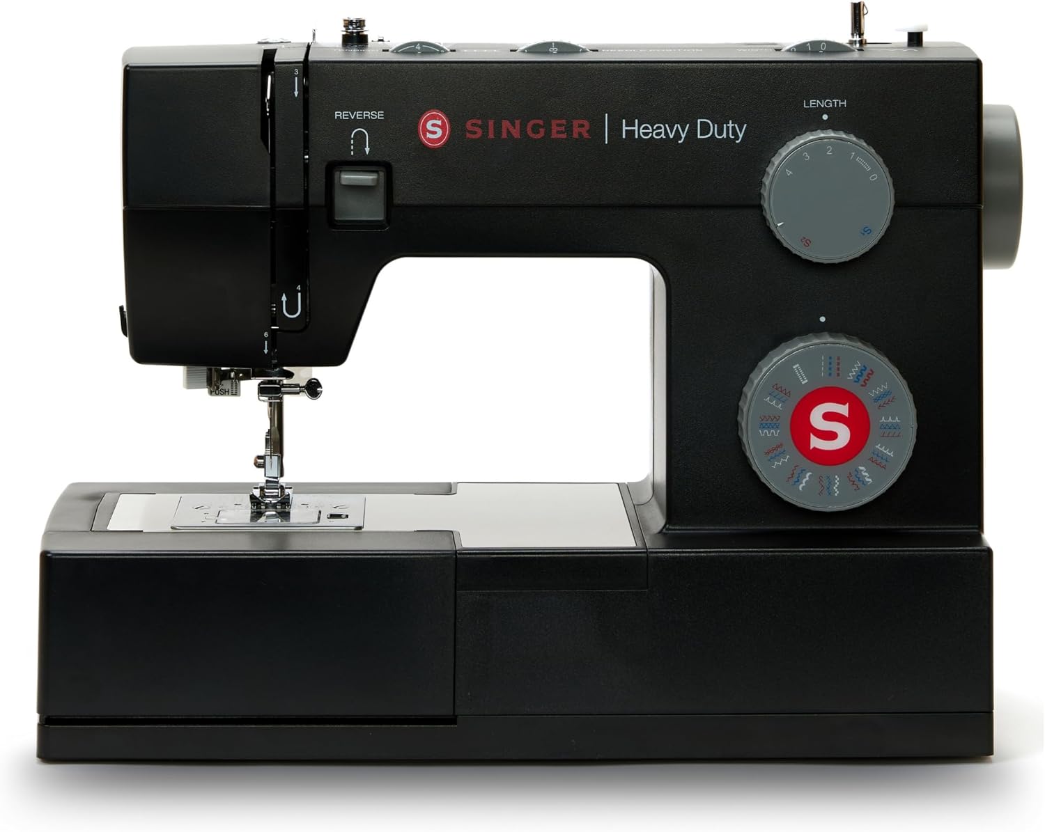 SINGER Heavy Duty 4432 (Grey) High Speed Sewing Machine +Accessory Kit | 32 Built-In Stitches Deliver 110 Stitch Applications | 50% More Power for Thick Fabrics, 1100 Stitches/Min, 1-Step Buttonhole
