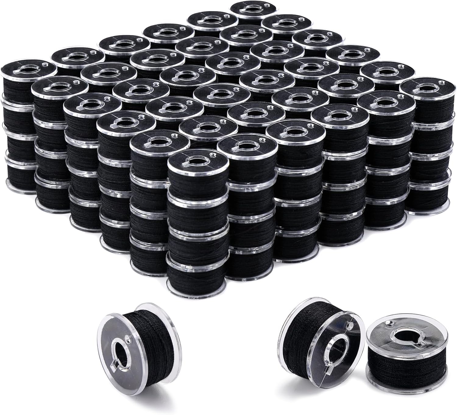 56Pcs White Thread for Sewing, Embroidery Bobbins, Prewound Bobbins Thread Size a SA156 Sewing Machine Threads Set for Embroidery and Sewing Machines DIY 50Yds/Spool