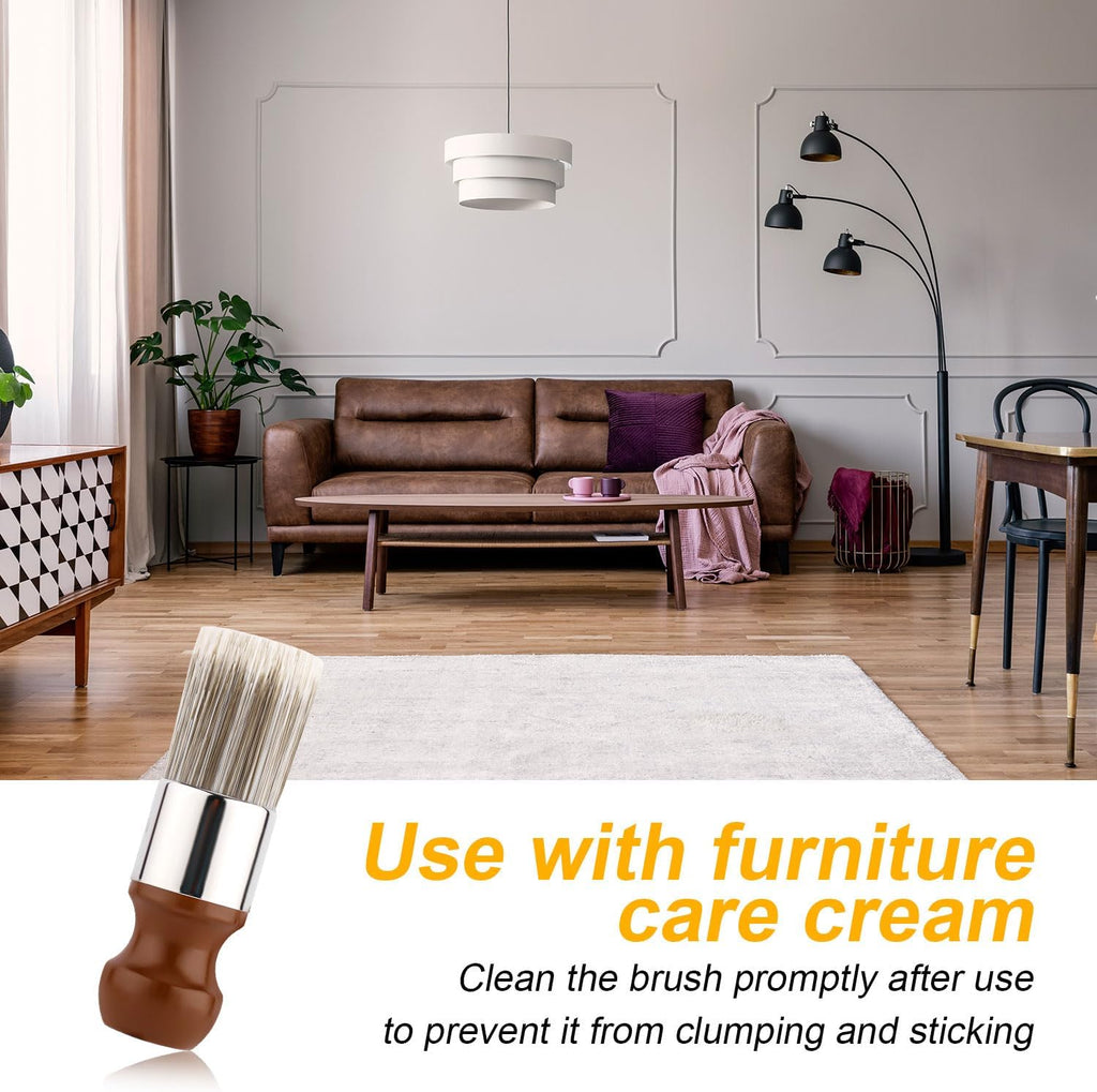 Salve Brush for Furniture, Wood Furniture Brush with Comfortable Handle Durable Salve Wax Brushing Tool for Leather for Furniture Home Leather