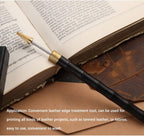 Leather Edge Dye Pen, Wood Handle Stainless Steel Top Edge Dye Roller Oil Pen Belt Finisher Leather DIY Craft