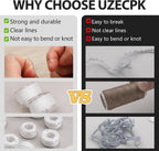 56Pcs White Thread for Sewing, Embroidery Bobbins, Prewound Bobbins Thread Size a SA156 Sewing Machine Threads Set for Embroidery and Sewing Machines DIY 50Yds/Spool