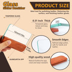 Leathercraft Glass Slicker for Burnishing Leather Leather Burnishing Tool with Brazilian Rosewood Handle Leather Working Tools Professional Leather Block Smoothing Tool