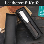 Leather Knife, Craft Cutting Knife round Skiver, Leather Skiving Tools Leatherworking Tool DIY Craft High-Carbon Steel Blade Sandalwood Handle