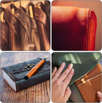 Leather Knife, Craft Cutting Knife round Skiver, Leather Skiving Tools Leatherworking Tool DIY Craft High-Carbon Steel Blade Sandalwood Handle