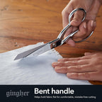 8" Dressmaker'S Fabric Scissors, Stainless Steel Shears, Sharp Knife Edge Steel Sewing Shears with Protective Sheath for Fabric Cutting and Tailoring, Chrome Plated Nickel Finish