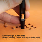Leather Punches round Hole Puncher Plating Titanium Hollow Punching Tool Working for Watch Band, Fabric, Plastic 1+1.5+2+3+4+5Mm (6Pcs)