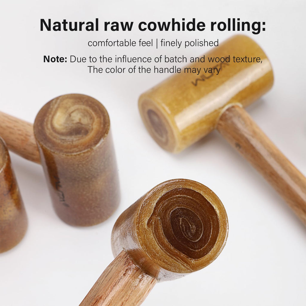 Rawhide Mallet Cobbler Hammer Leather Hammer Rawhide-Head for Stamping Jewelry Leather Worker Craft Tool 48Mm