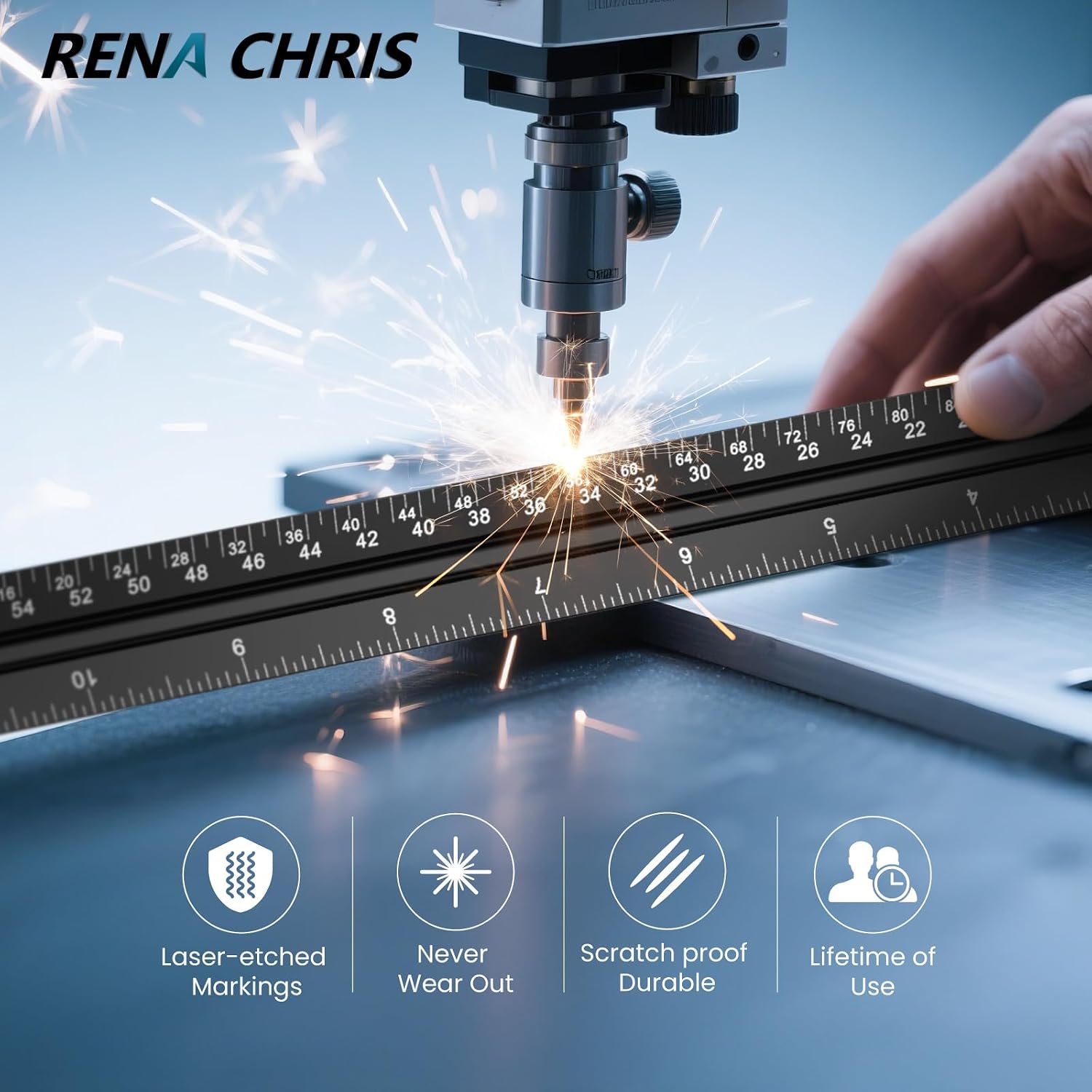 Architectural Scale Ruler: 12" Imperial Aluminum Alloy Metal Architecture Measuring Tools, Engineering Drafting Construction Drawing Blueprints Triangular Architect Scaling Rulers 12 Inches