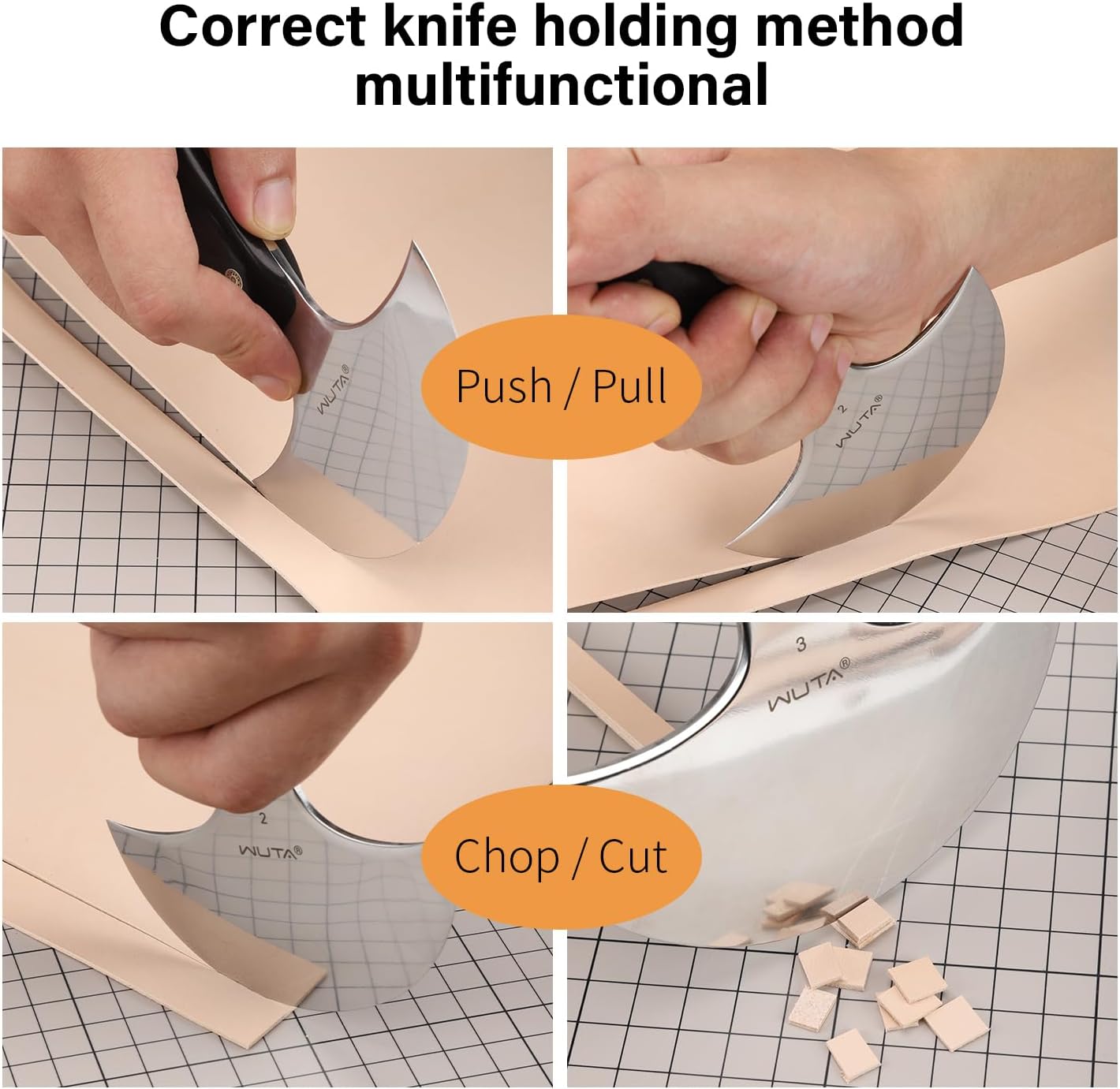 Leather Cutting Knife Ultra Sharp round Head Craft Skiving Cutting Tools round Leathercraft Knife DIY Handmade Senior Leather Tools(1# 3 Inches)