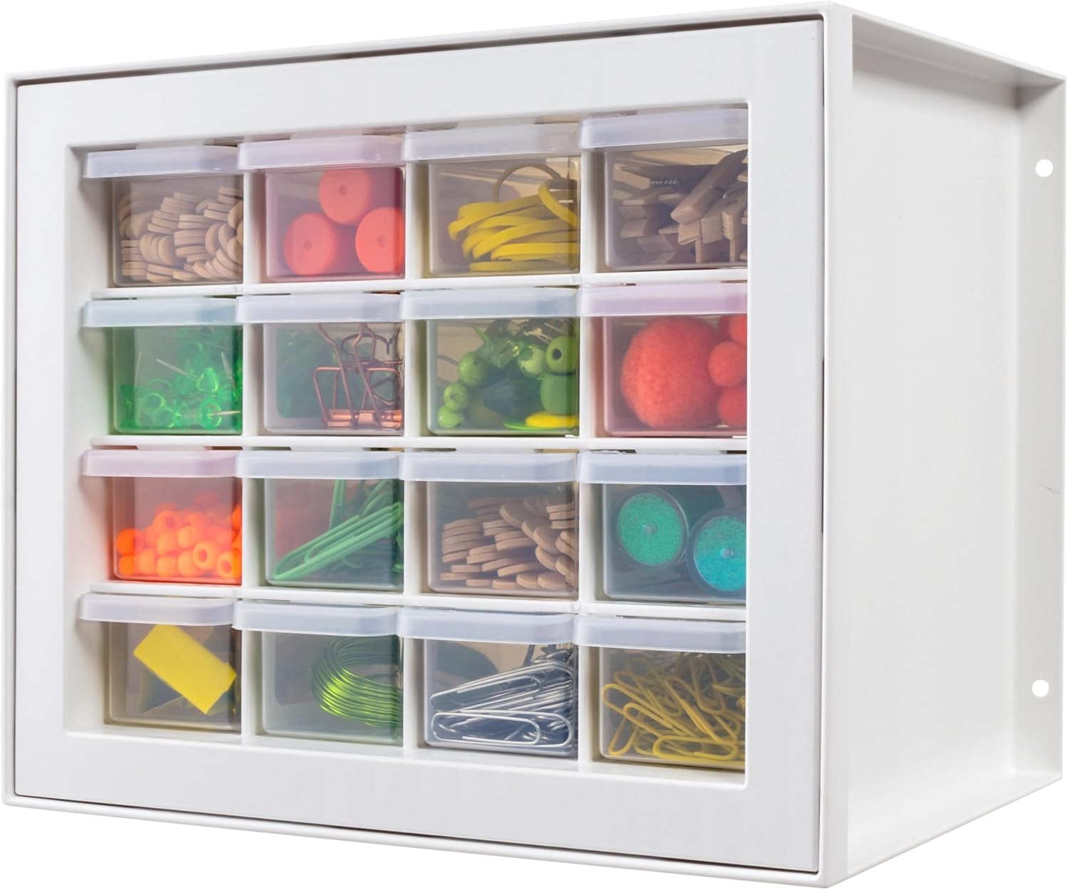 24-Drawer Plastic Storage Organizer, Made in USA, Teacher Toolbox, Multi Drawer Cabinet for Garage Tools Beads Balloons Building Bricks Crafts Stickers Small Business Scrapbook Art, Black