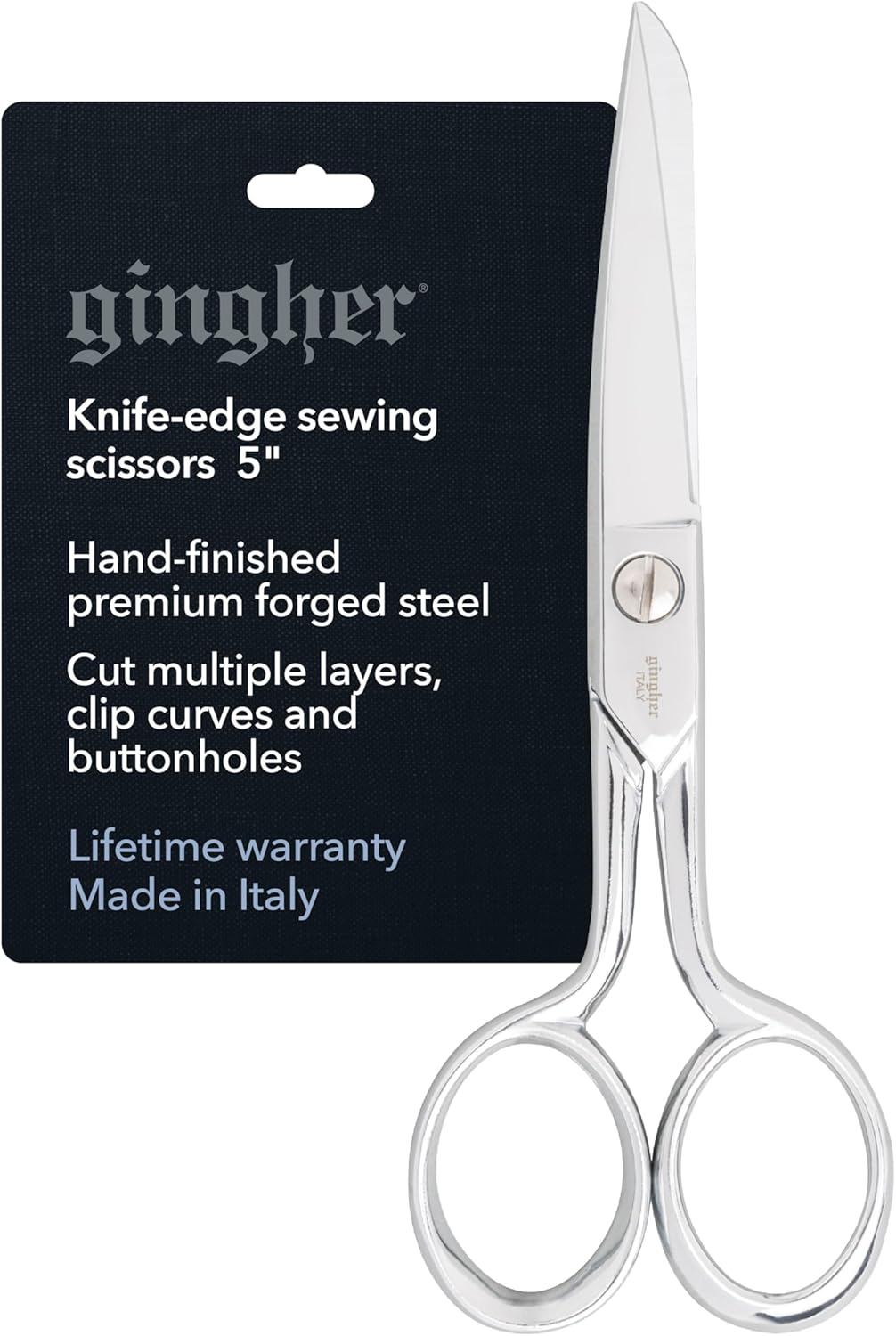 8" Dressmaker'S Fabric Scissors, Stainless Steel Shears, Sharp Knife Edge Steel Sewing Shears with Protective Sheath for Fabric Cutting and Tailoring, Chrome Plated Nickel Finish