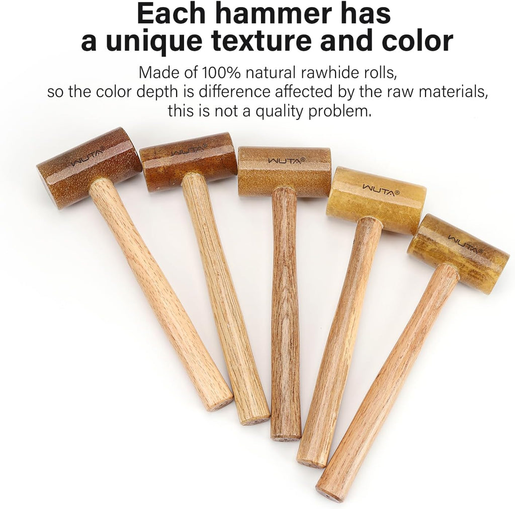Rawhide Mallet Cobbler Hammer Leather Hammer Rawhide-Head for Stamping Jewelry Leather Worker Craft Tool 48Mm