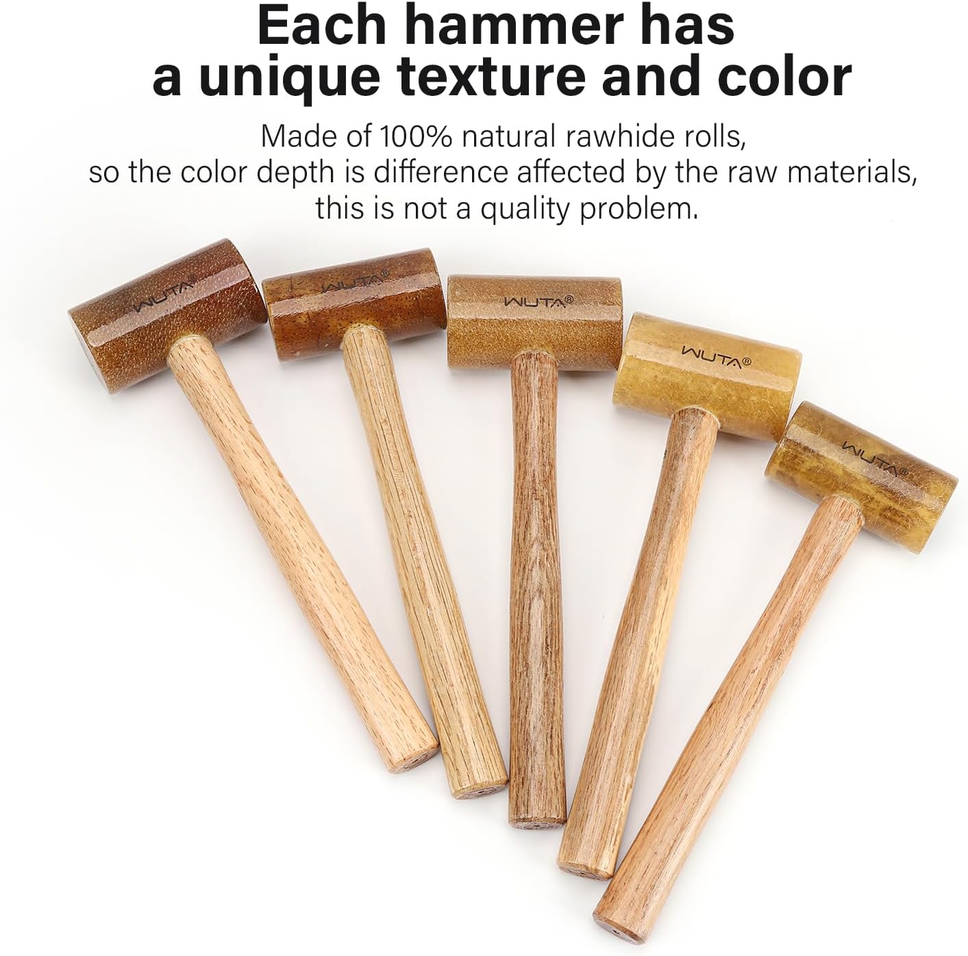 Rawhide Mallet Cobbler Hammer Leather Hammer Rawhide-Head for Stamping Jewelry Leather Worker Craft Tool 48Mm