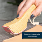 Weaver Leather Supply Hand Leather Rougher with Wood Handle, 8”, Rougher Gear with Replaceable Pad, Leatherworking Tools for Adhesive Bonding Projects