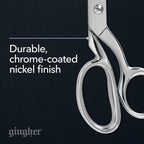 8" Dressmaker'S Fabric Scissors, Stainless Steel Shears, Sharp Knife Edge Steel Sewing Shears with Protective Sheath for Fabric Cutting and Tailoring, Chrome Plated Nickel Finish